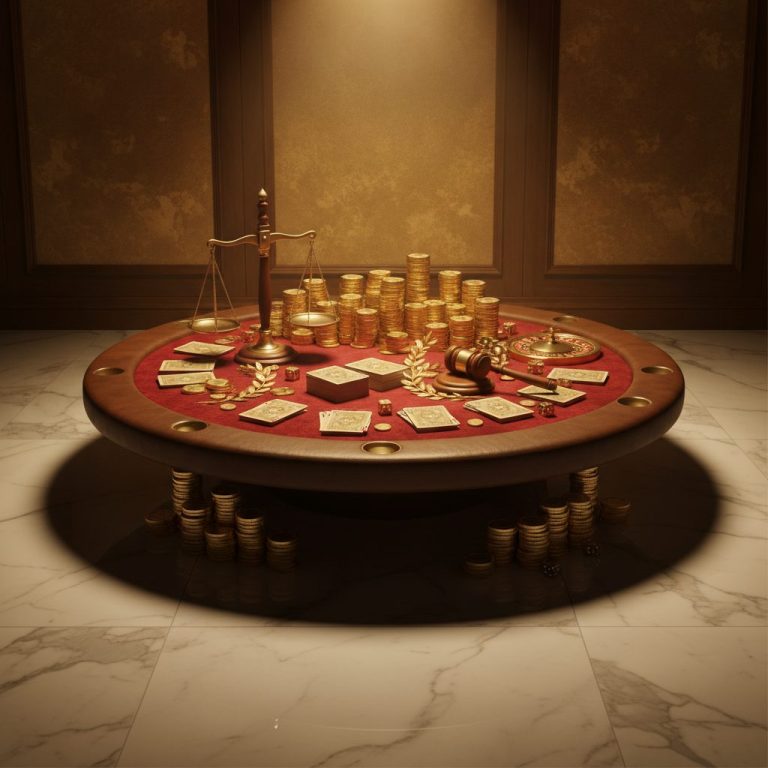 Casino gaming setup featuring coins, cards, and gaming table—relevant to casino review content